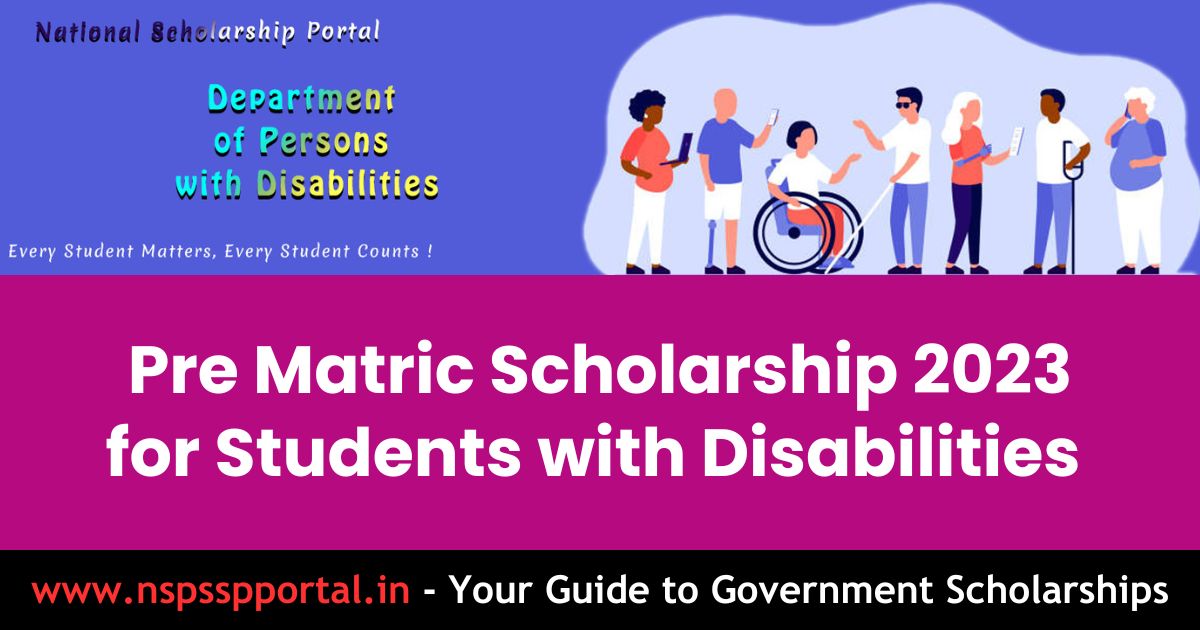 NSP Pre Matric Scholarship for Students with Disabilities